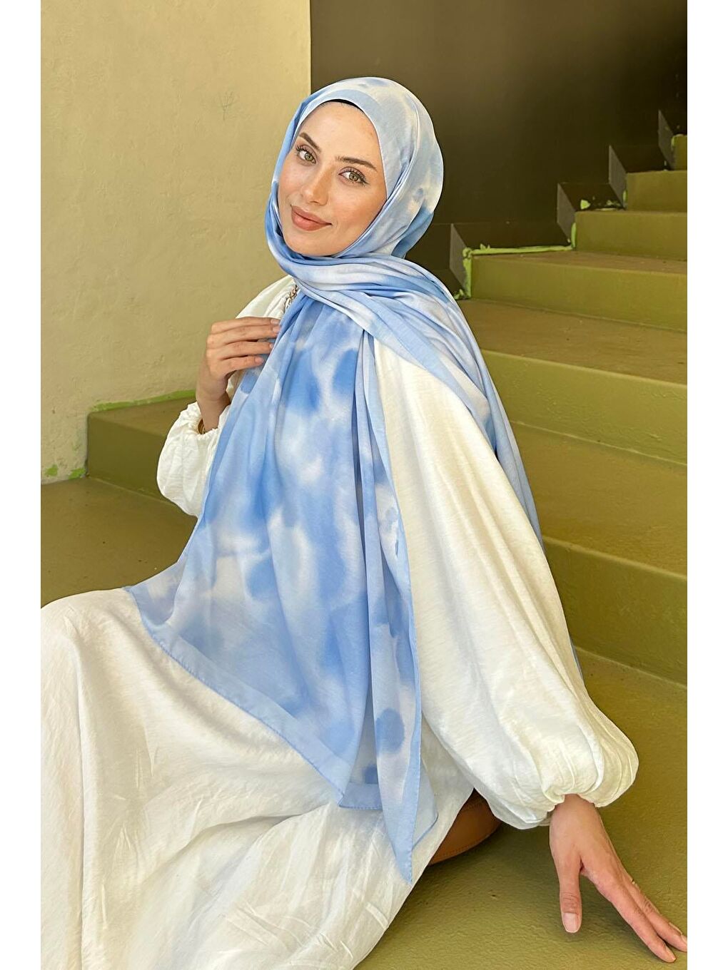 Batik Desen Soft Şal Bebe Mavisi