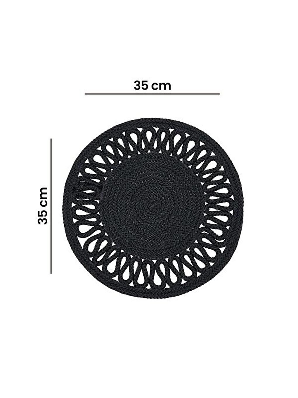 Giz Home Motifli Dokuma Amerikan Servis - Antrasit - 35 cm-3