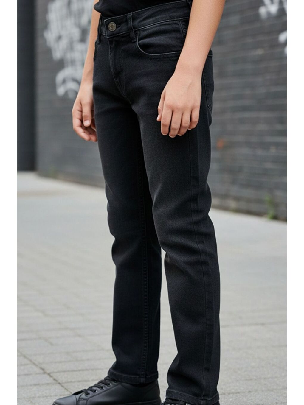 Siyah Erkek Çocuk  Elastanlı Jean Pantolon PNT3250-1