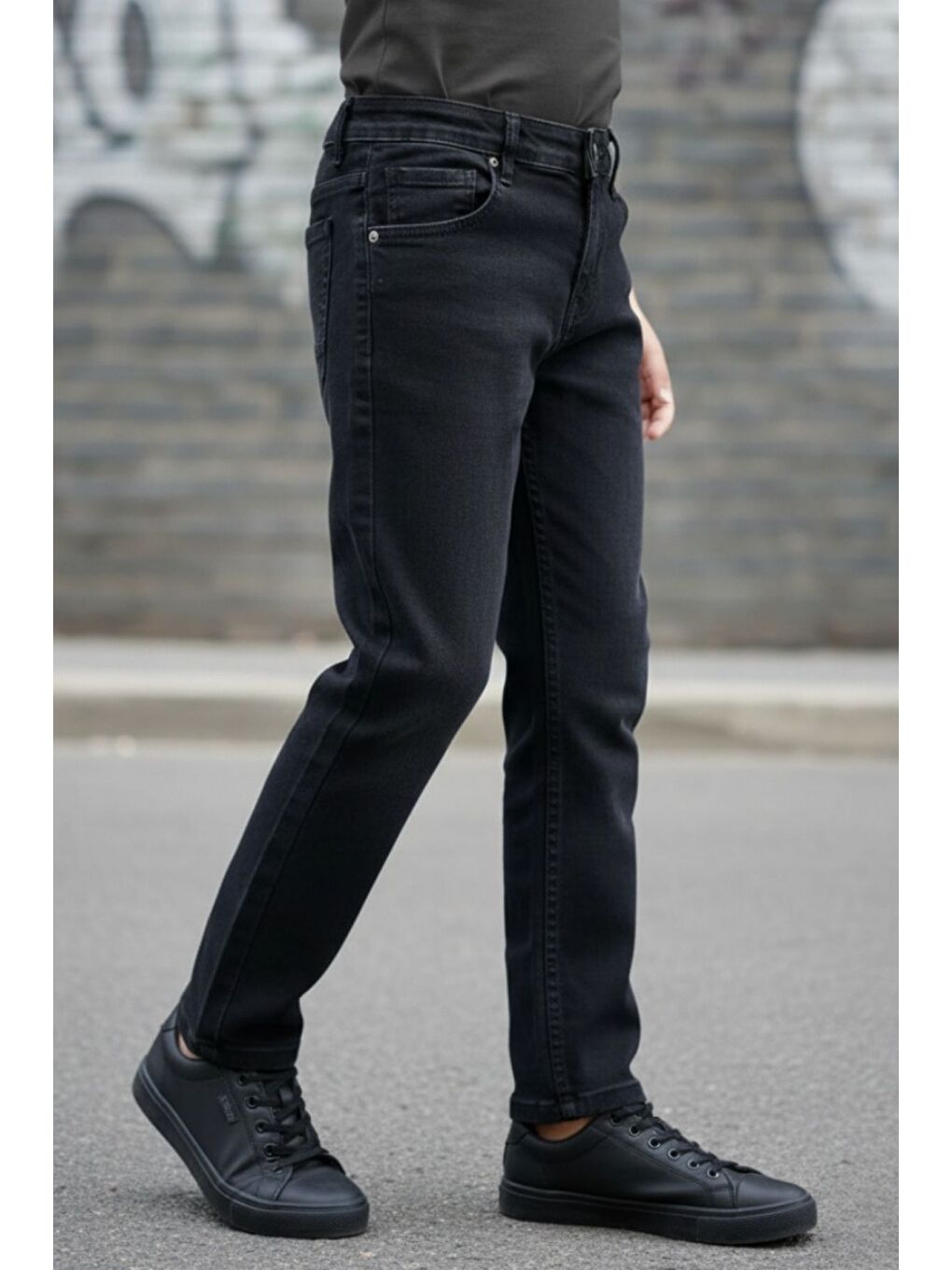 Siyah Erkek Çocuk  Elastanlı Jean Pantolon PNT3250-3