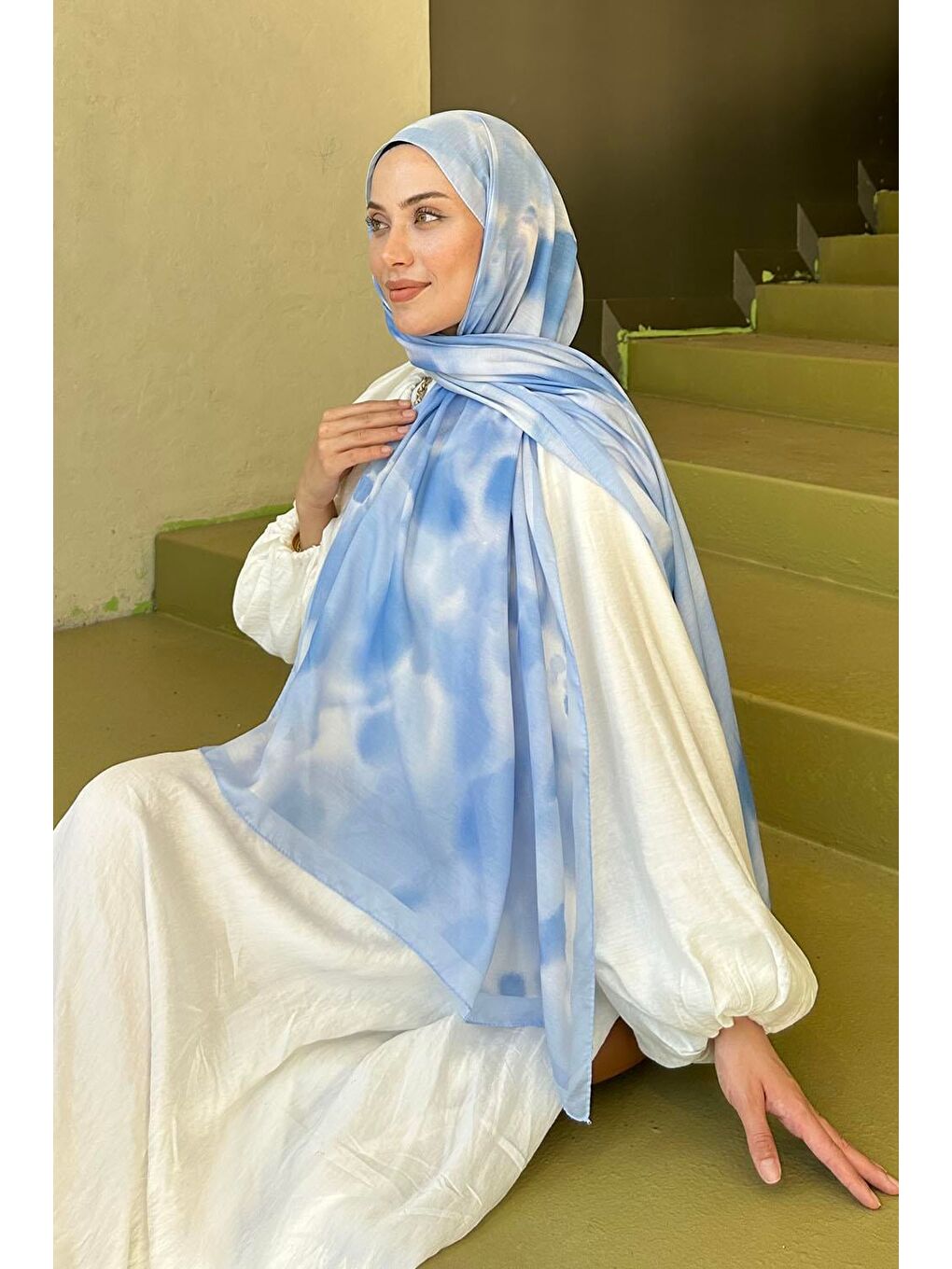 Batik Desen Soft Şal Bebe Mavisi-2