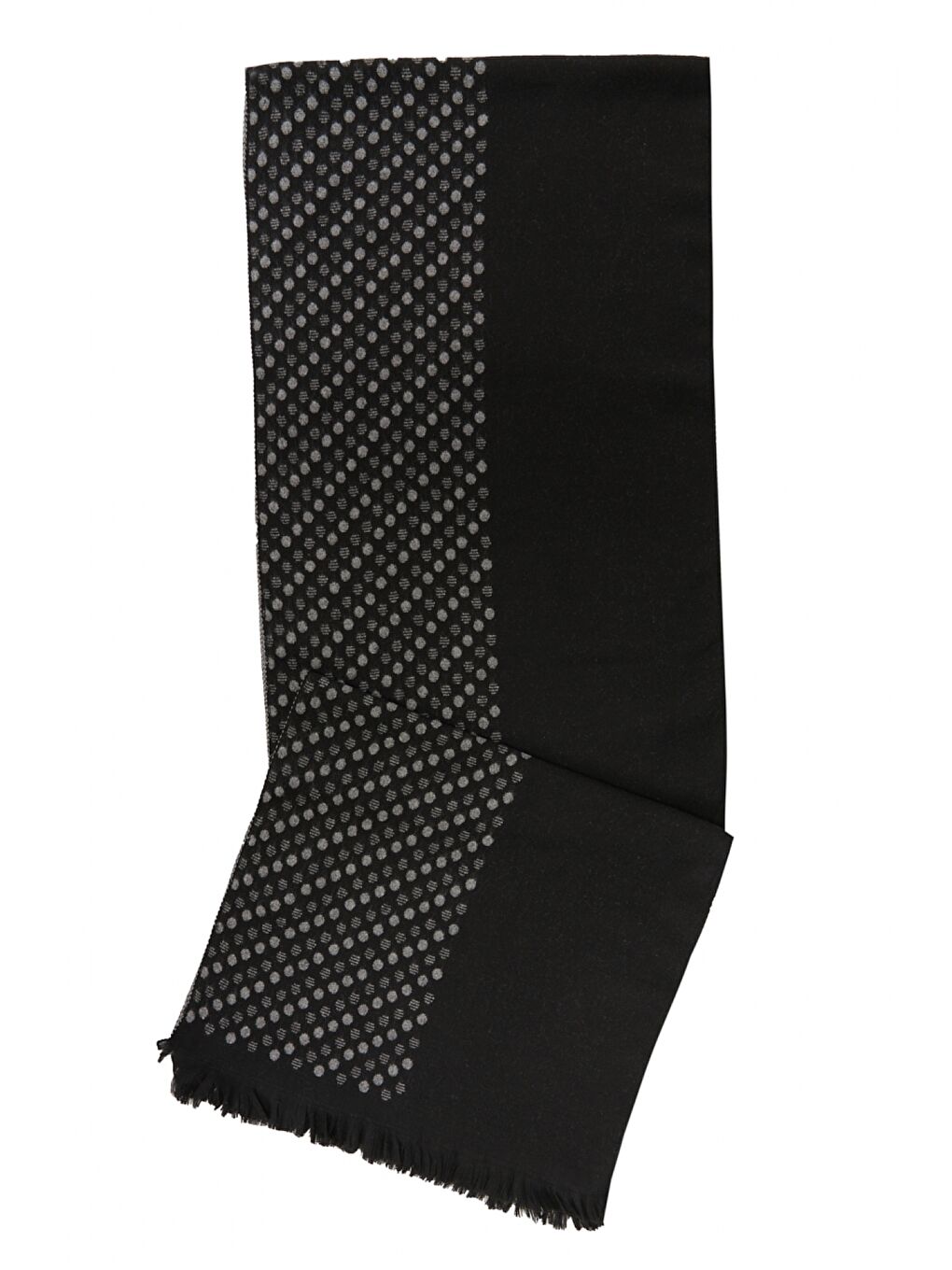 Erkek Gri-Siyah Gri-Siyah Desenli Örme Atkı