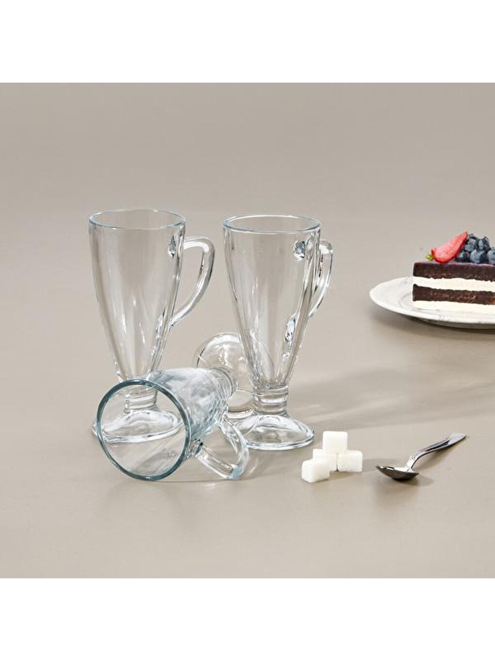 Renksiz Ceaser 3'lü Latte Kupası - Şeffaf - 240 ml-3