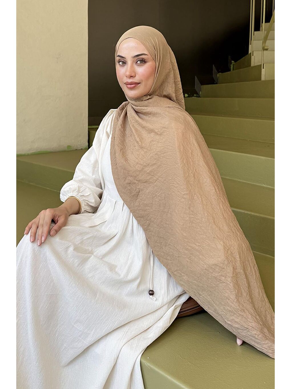 Kahverengi Organic Premium Şal Camel