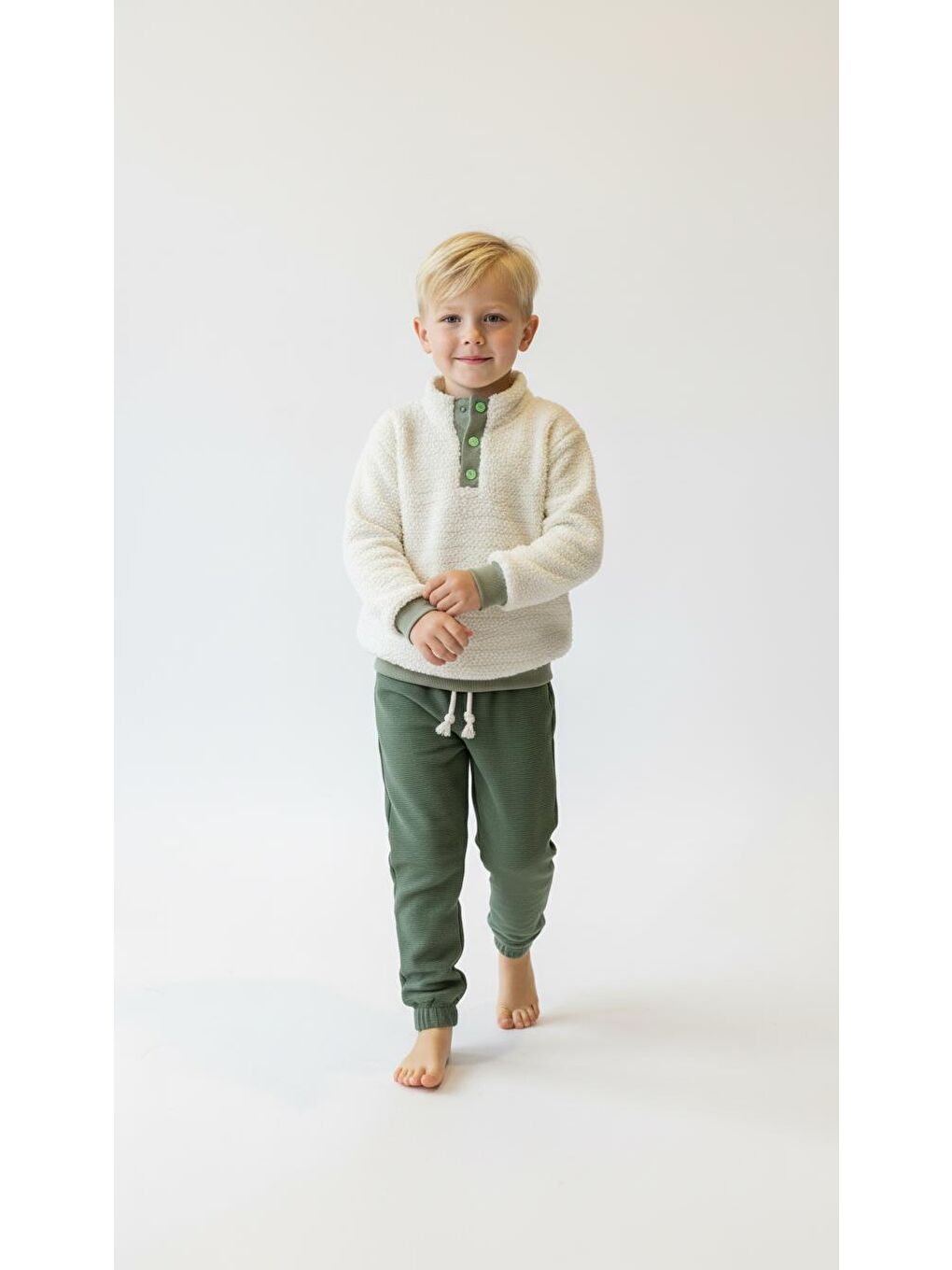 Haki Çıtçıtlı Polar 3lü Takım-1