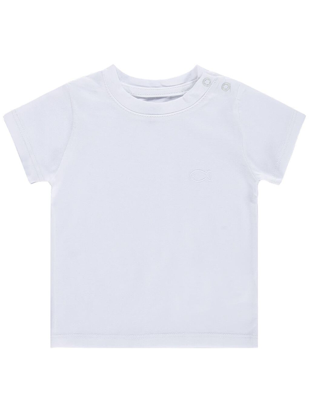 Baby Balık Nakışlı 6-18 Ay Tişört - Beyaz