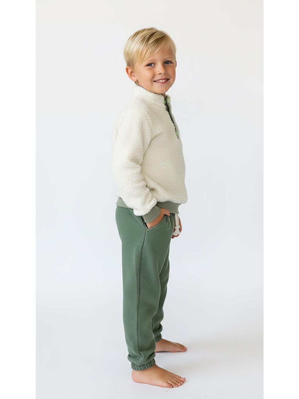 Haki Çıtçıtlı Polar 3lü Takım-4