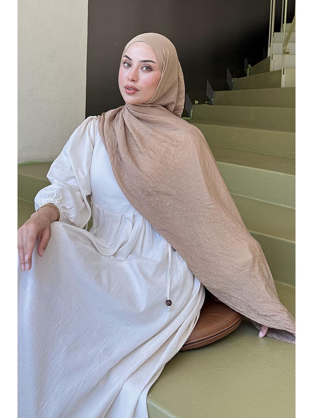 Kahverengi Organic Premium Şal Camel-1