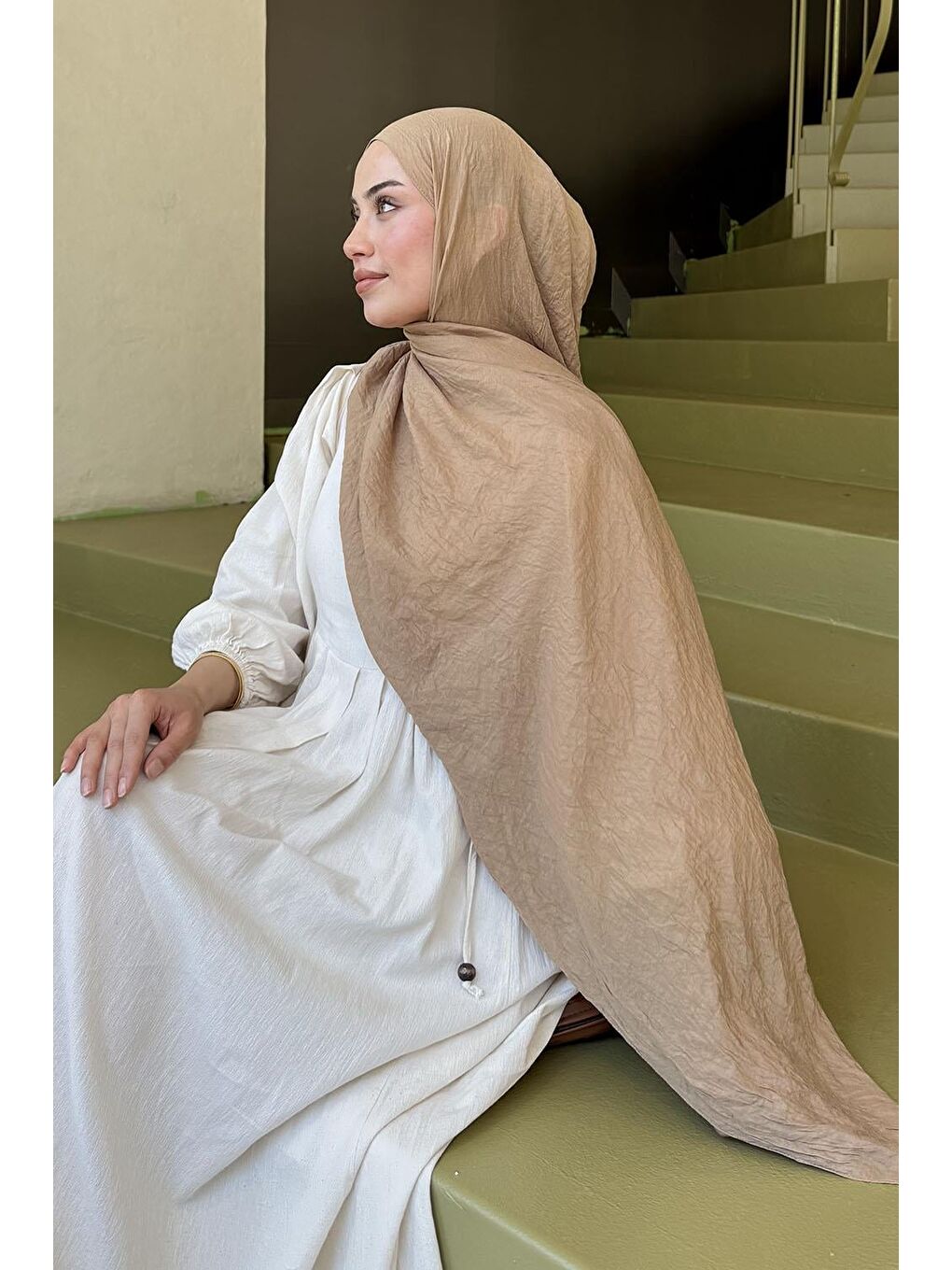 Kahverengi Organic Premium Şal Camel-3