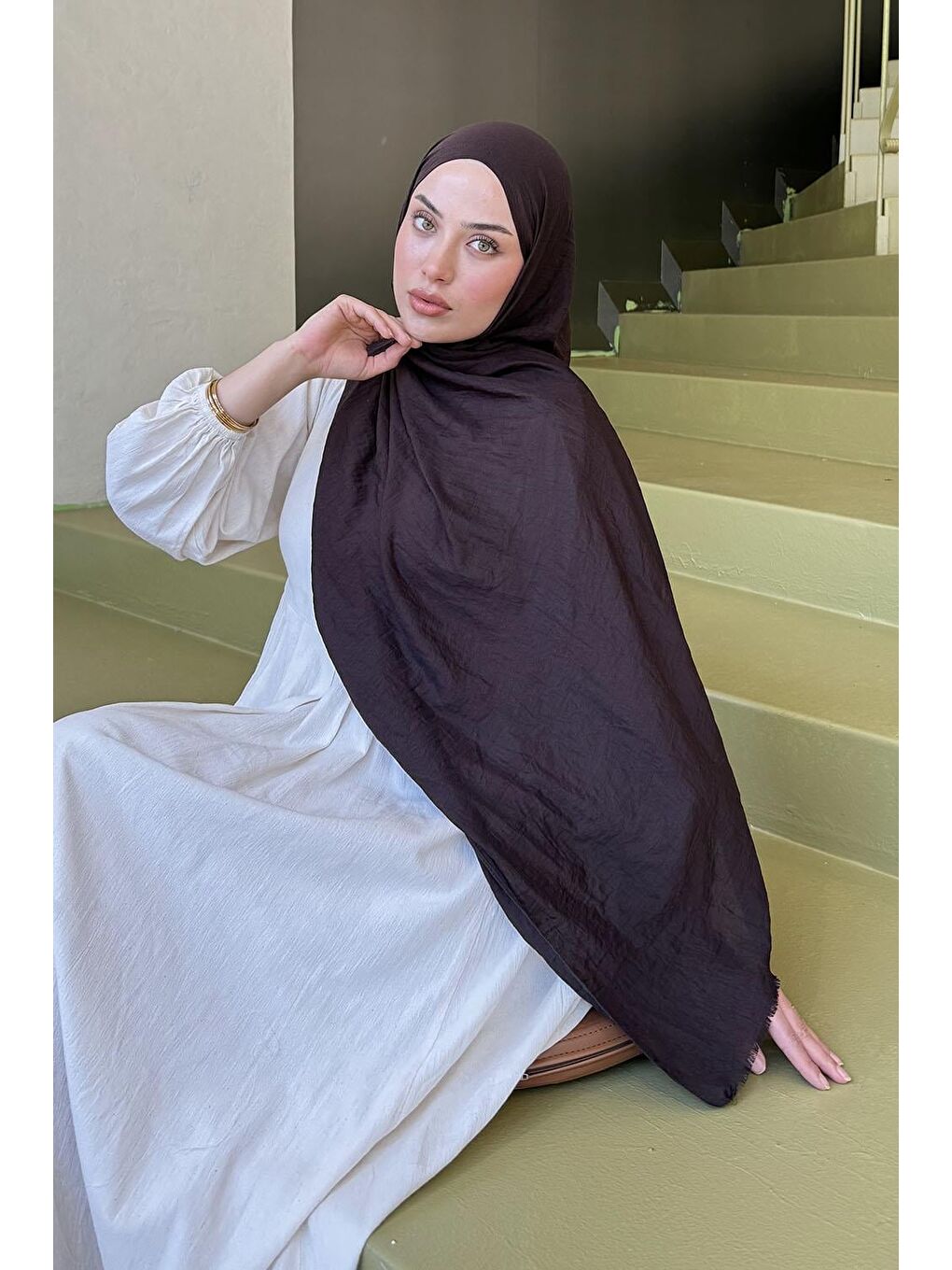 Organic Premium Şal Acı Kahverengi-2