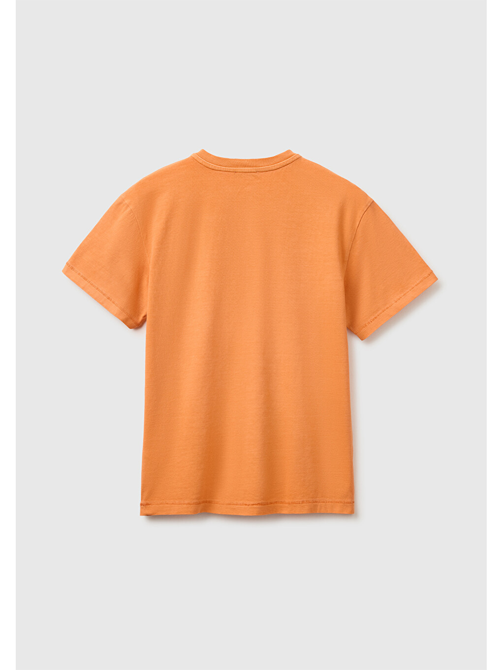 Erkek Çocuk Turuncu İşleme Detaylı Yuvarlak Yaka T-Shirt-1