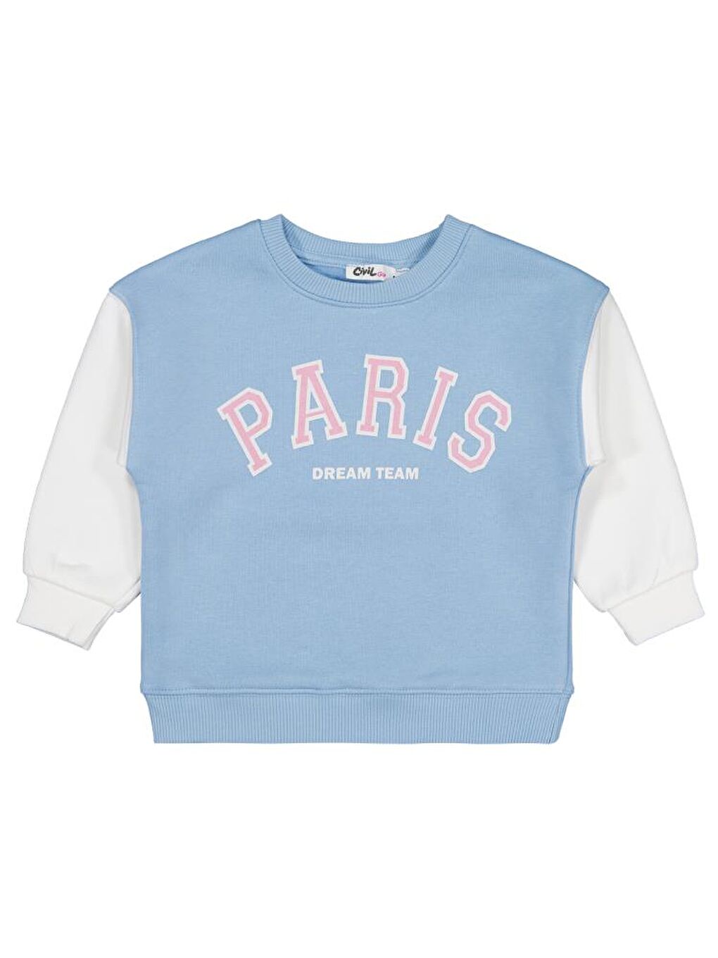 Mavi Kız Çocuk Paris Baskılı 2-5 Yaş Sweatshirt