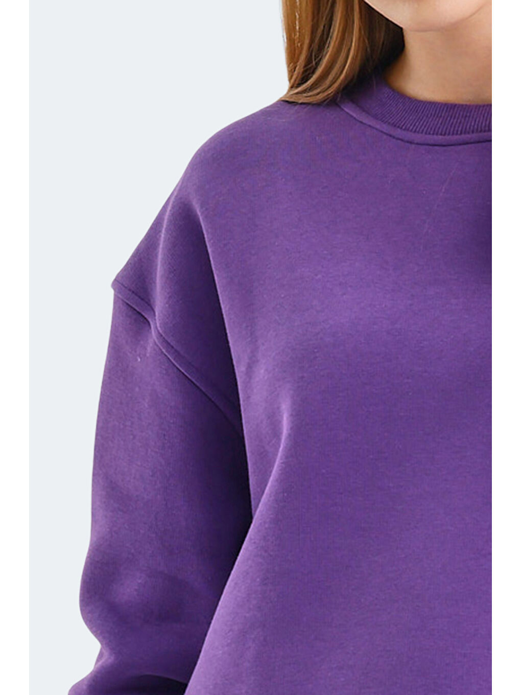SLAZENGER VADIM Oversıze Kadın Sweatshirt Mor - 4