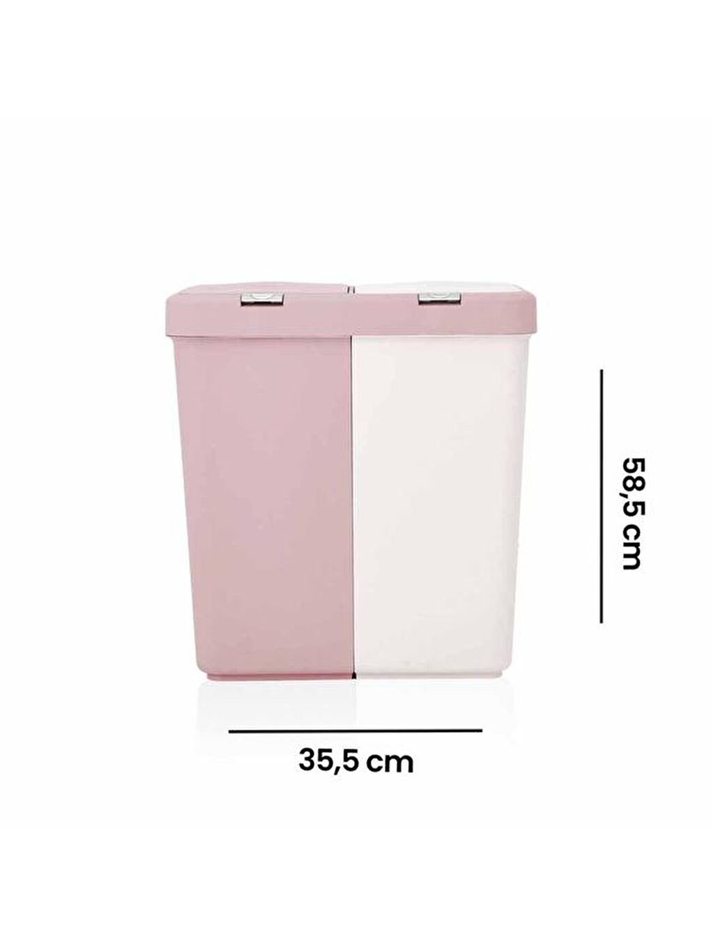 Duo Laundry Çamaşır Sepeti - Pembe / Beyaz - 80 lt-7