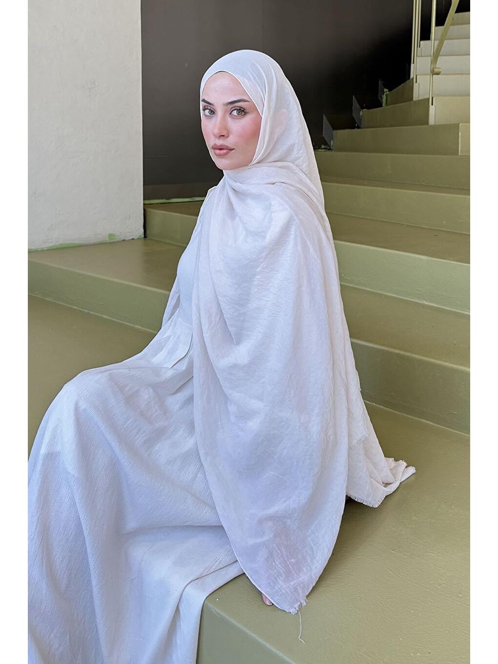 Organic Premium Şal Bej-1