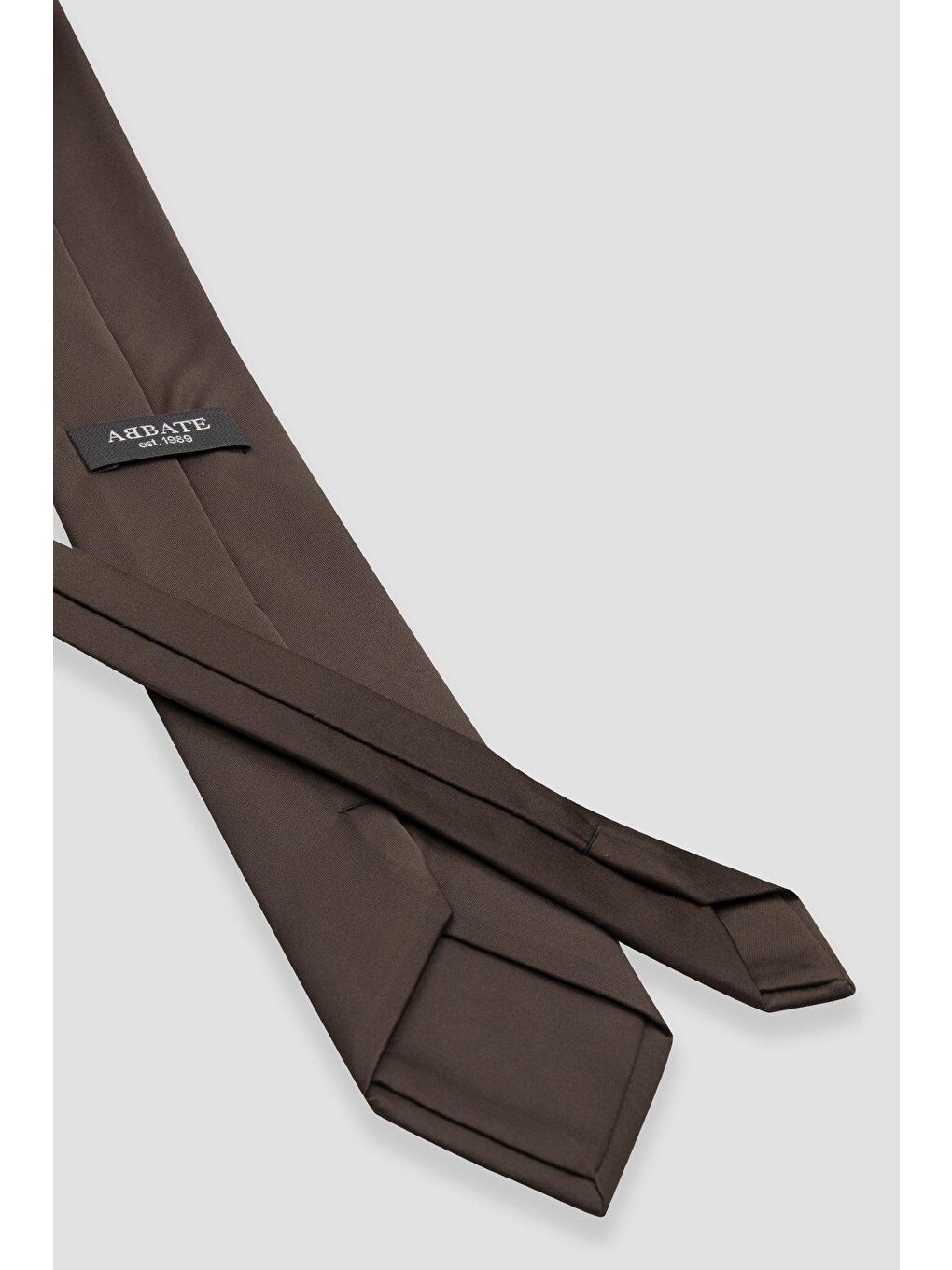 Kravat 8 Cm Mikrofiber Polyester Kahverengi Erkek Düz Kravat-2