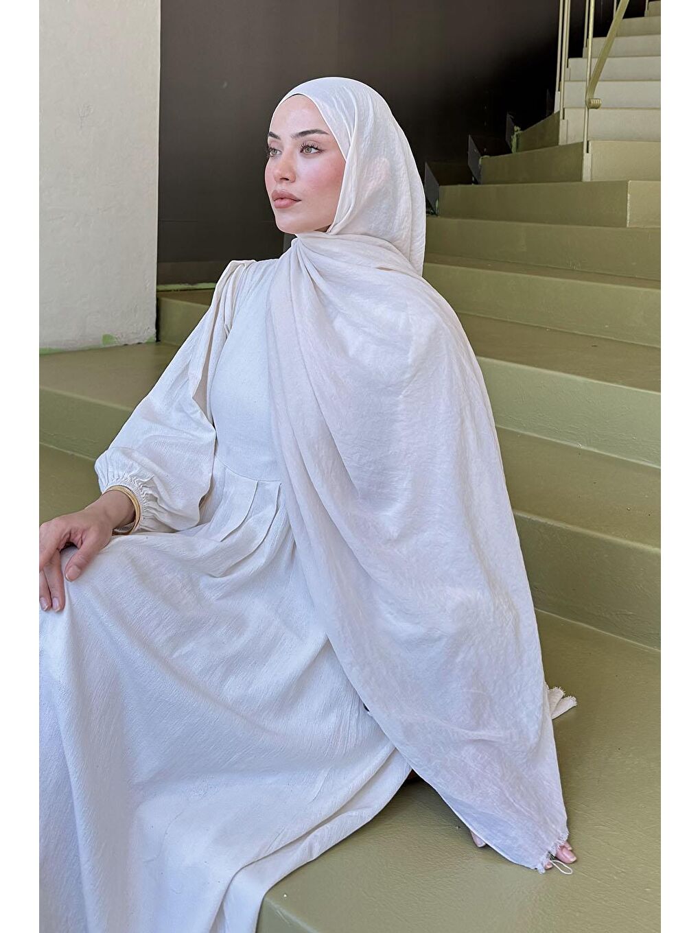 Organic Premium Şal Bej-2