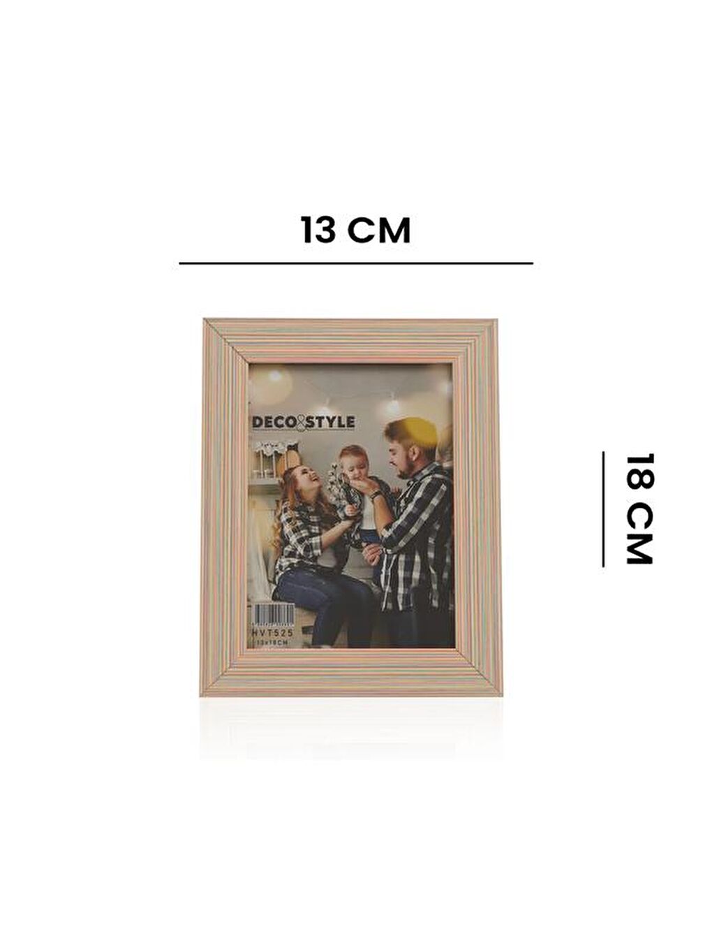 Çizgili Fotoğraf Çerçevesi - Pembe - 13x18 cm-3