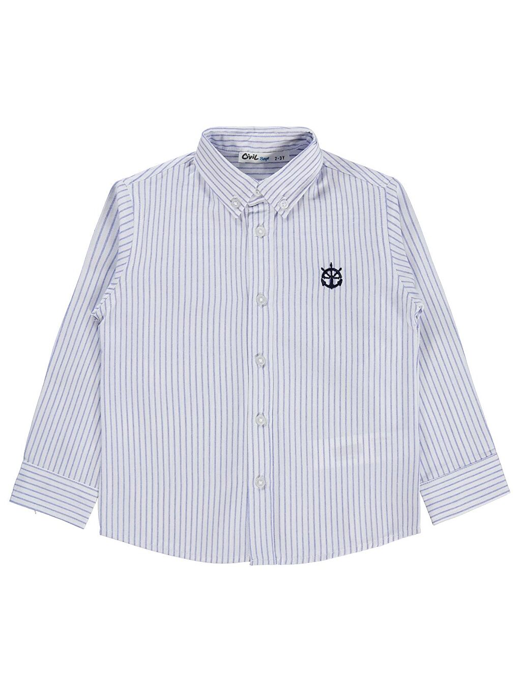 Boys Çizgili 2-5 Yaş Gömlek - Mavi 3-4 Yaş