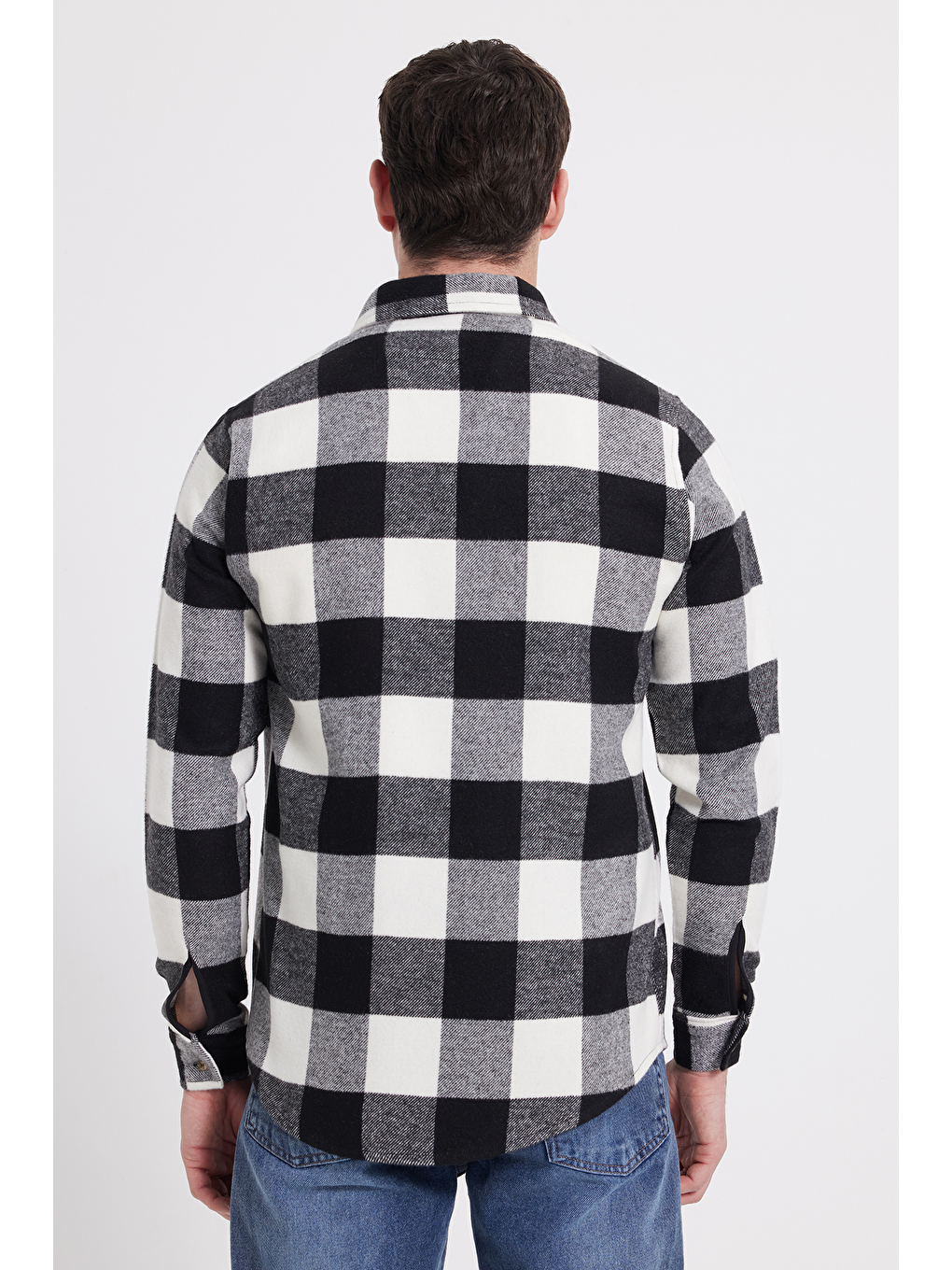 Karışık Erkek Slim Fit Dar Kesim Kareli Kışlık Oduncu Gömlek-5