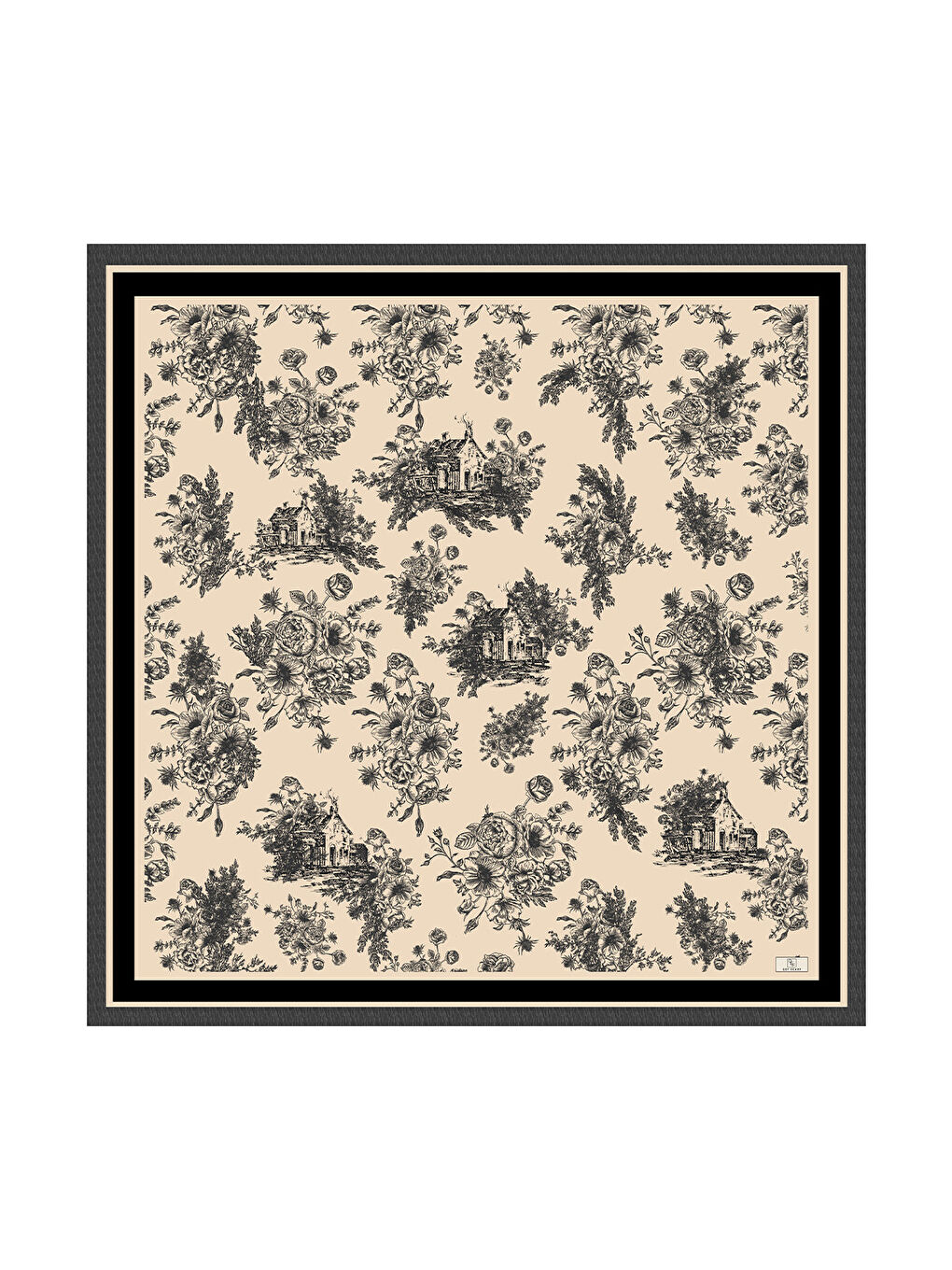 Twill İpek Eşarp Eva Siyah