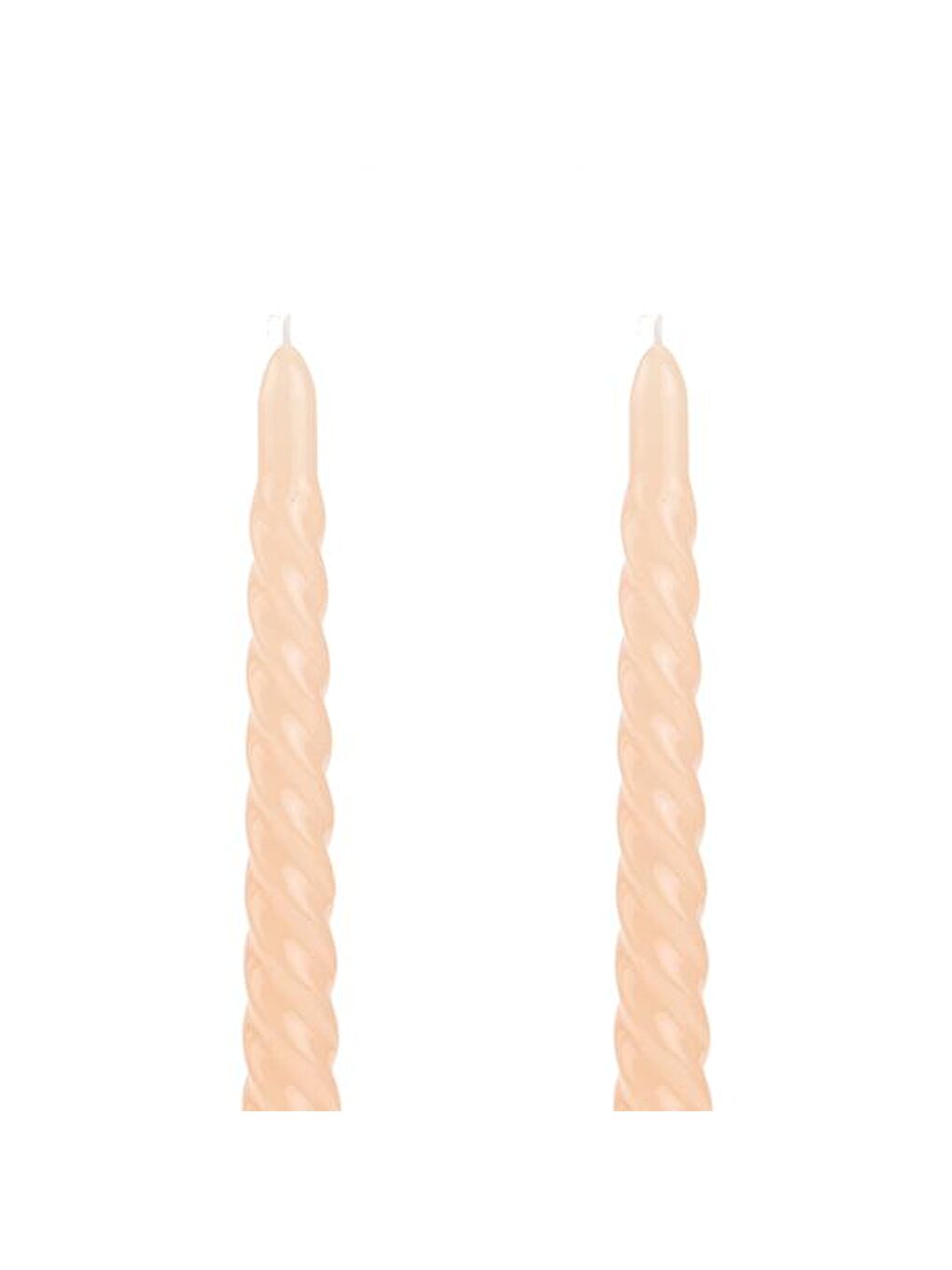 2'li Burgu Şamdan Mumu - Açık Kahverengi - 25 cm-3