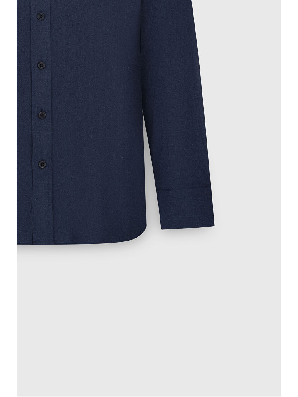 Erkek Lacivert %100 Pamuk Slim Fit Dar Kesim Düğmeli Yaka Flanel Gömlek-7