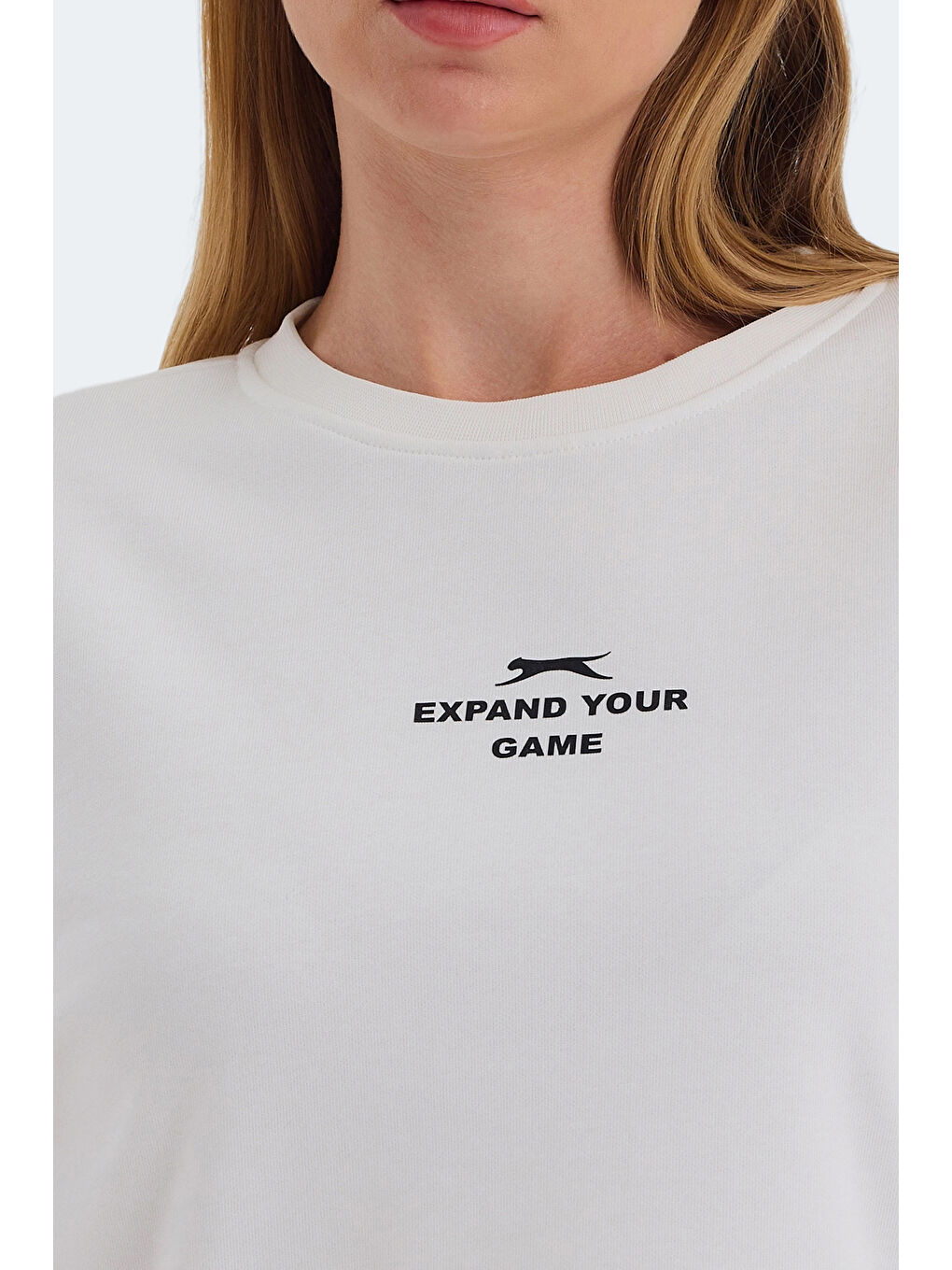 SLAZENGER VITAL OVERSIZE Kadın Sweatshirt Beyaz - 4