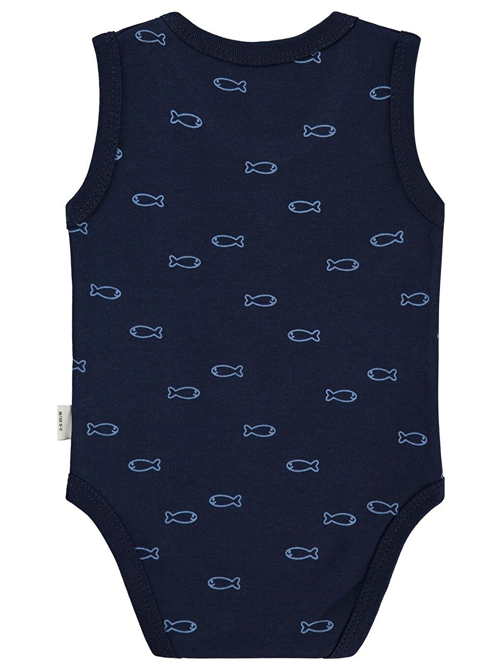 Baby Balık Empirme 0-3 Yaş Çıtçıtlı Badi - Lacivert 9-12 Ay-1