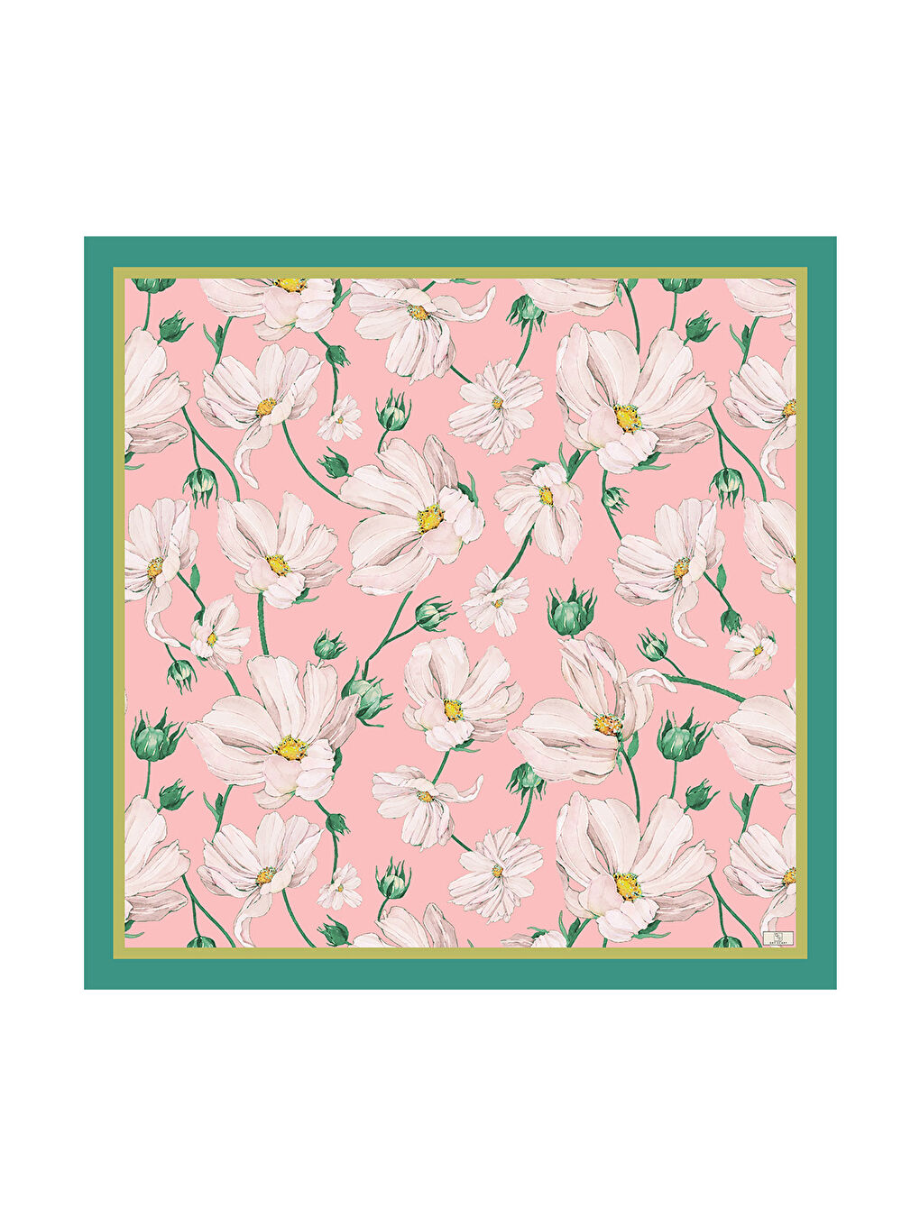 Pembe Twill İpek Eşarp Daisy Pudra