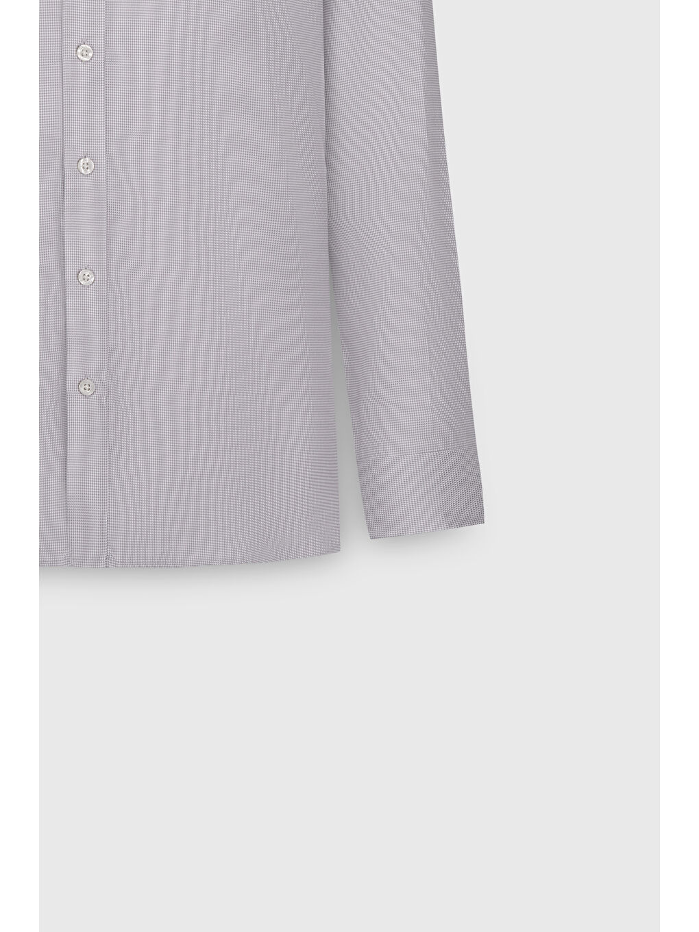 Erkek Gri-Beyaz %100 Pamuk Slim Fit Dar Kesim Klasik Yaka Kareli Gömlek-8