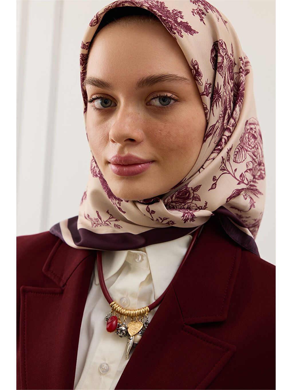 Twill İpek Eşarp Eva Bordo-2