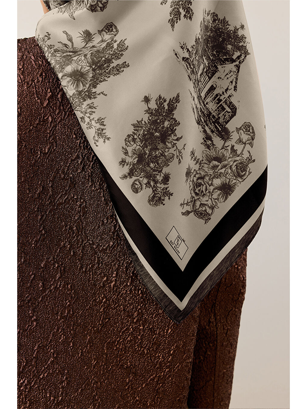 Twill İpek Eşarp Eva Siyah-6