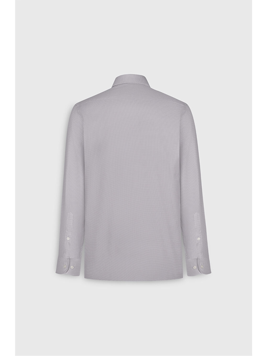 Erkek Gri-Beyaz %100 Pamuk Slim Fit Dar Kesim Klasik Yaka Kareli Gömlek-9