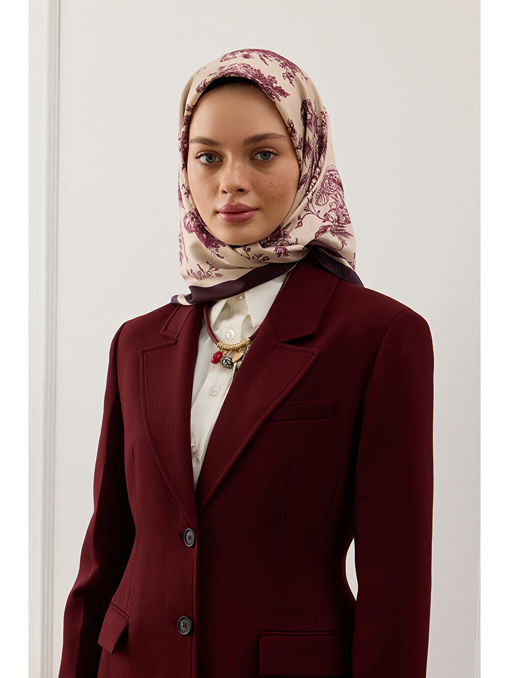 Twill İpek Eşarp Eva Bordo-4
