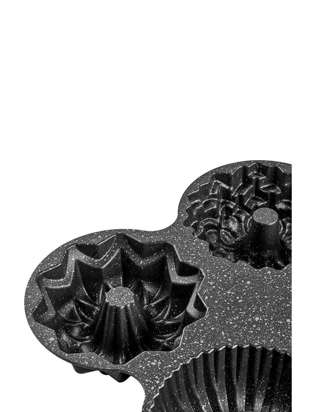 Gri Elisa Siyah 4'lü Döküm Kek Kalıbı-3