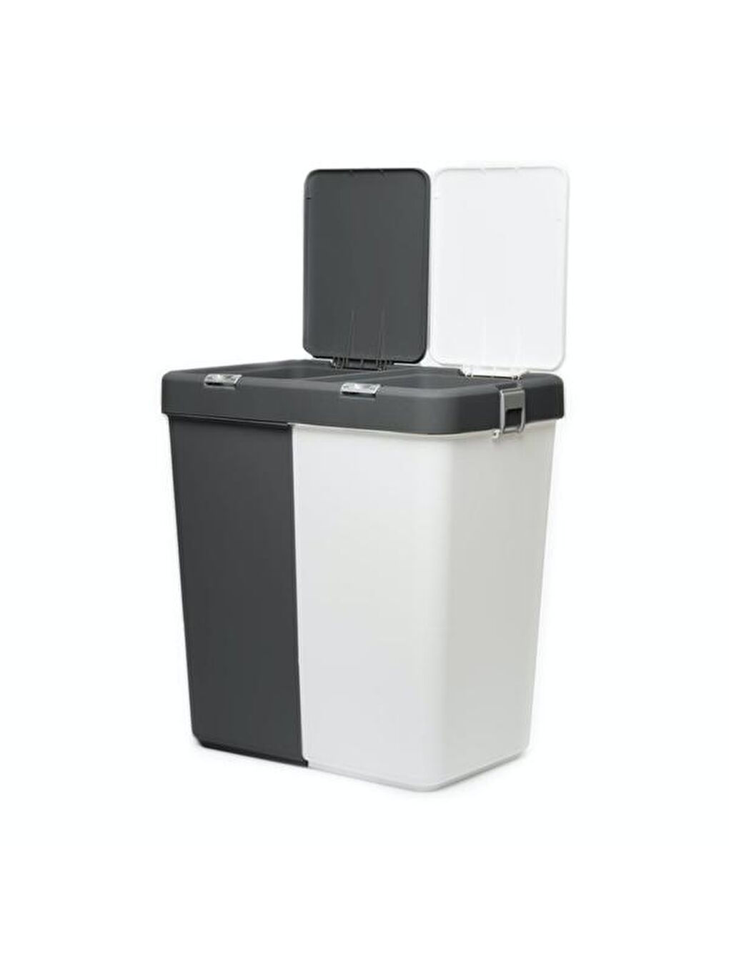 Duo Laundry Çamaşır Sepeti - Antrasit / Beyaz - 80 lt-1