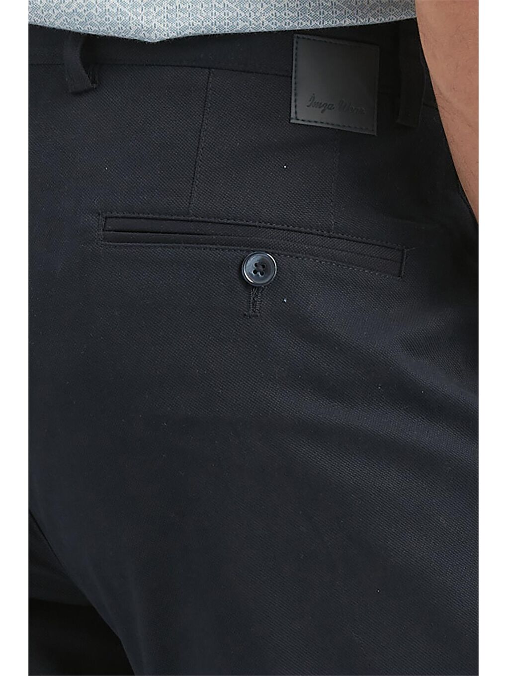 Koyu Lacivert Pamuklu Yandan Cepli Casual Slim Fit Chino Pantolon 1003240905-7