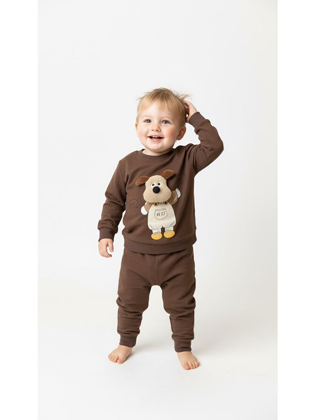 Kahverengi Oyuncak Köpek Aksesuarlı İkili Takım-4