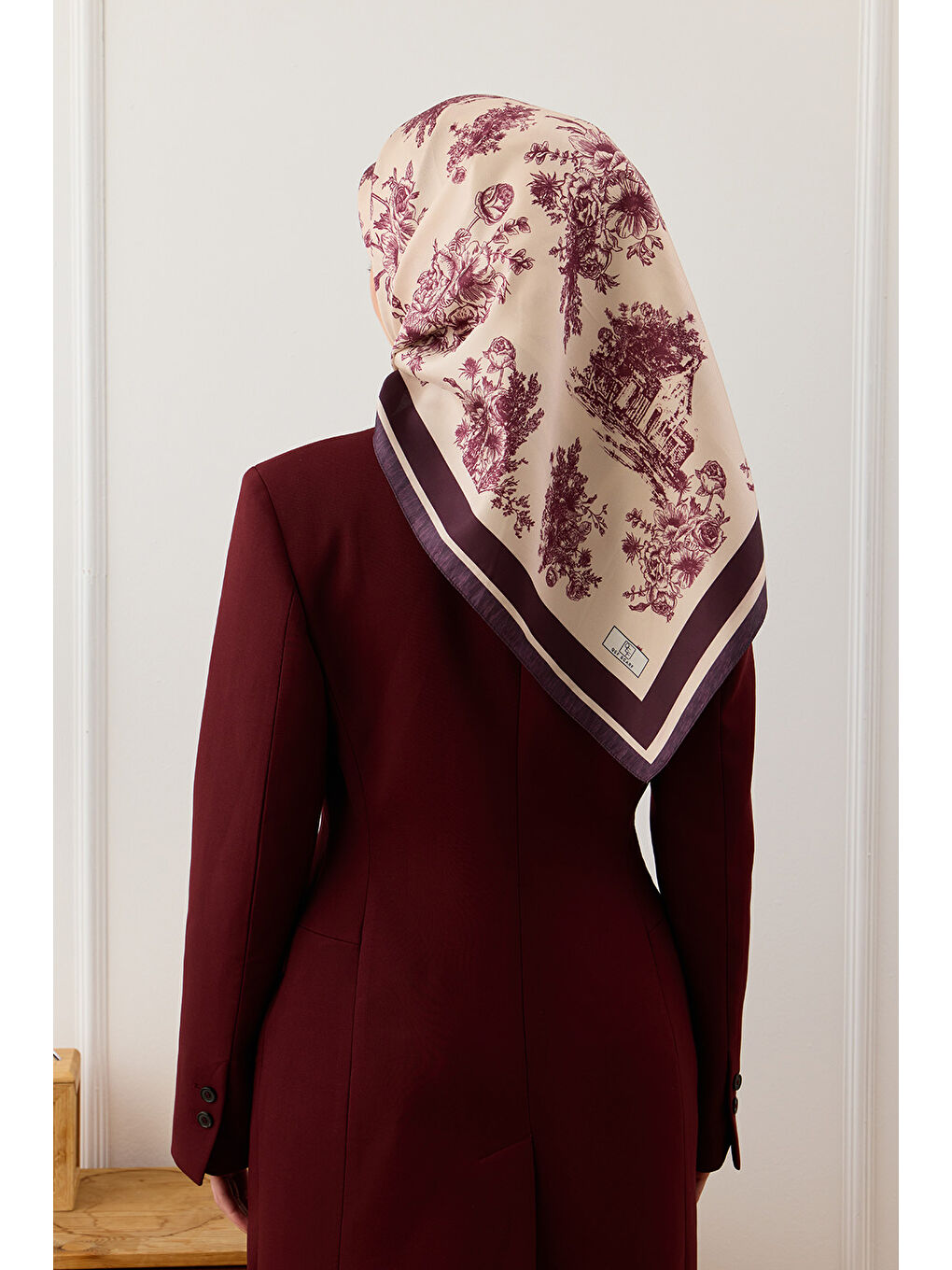 Twill İpek Eşarp Eva Bordo-5