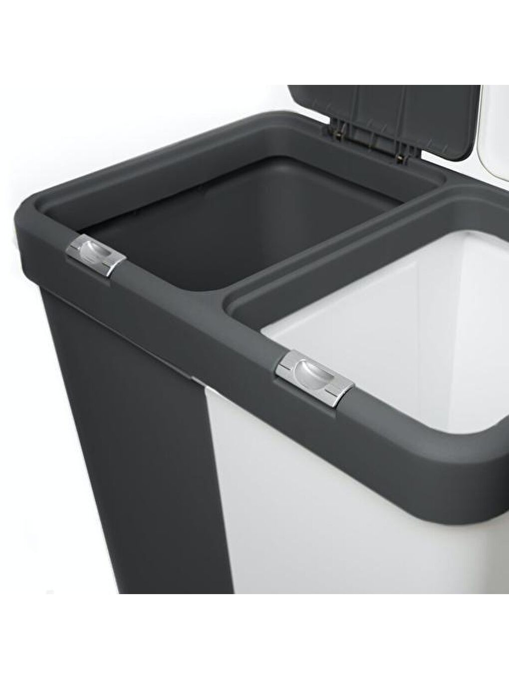 Duo Laundry Çamaşır Sepeti - Antrasit / Beyaz - 80 lt-5