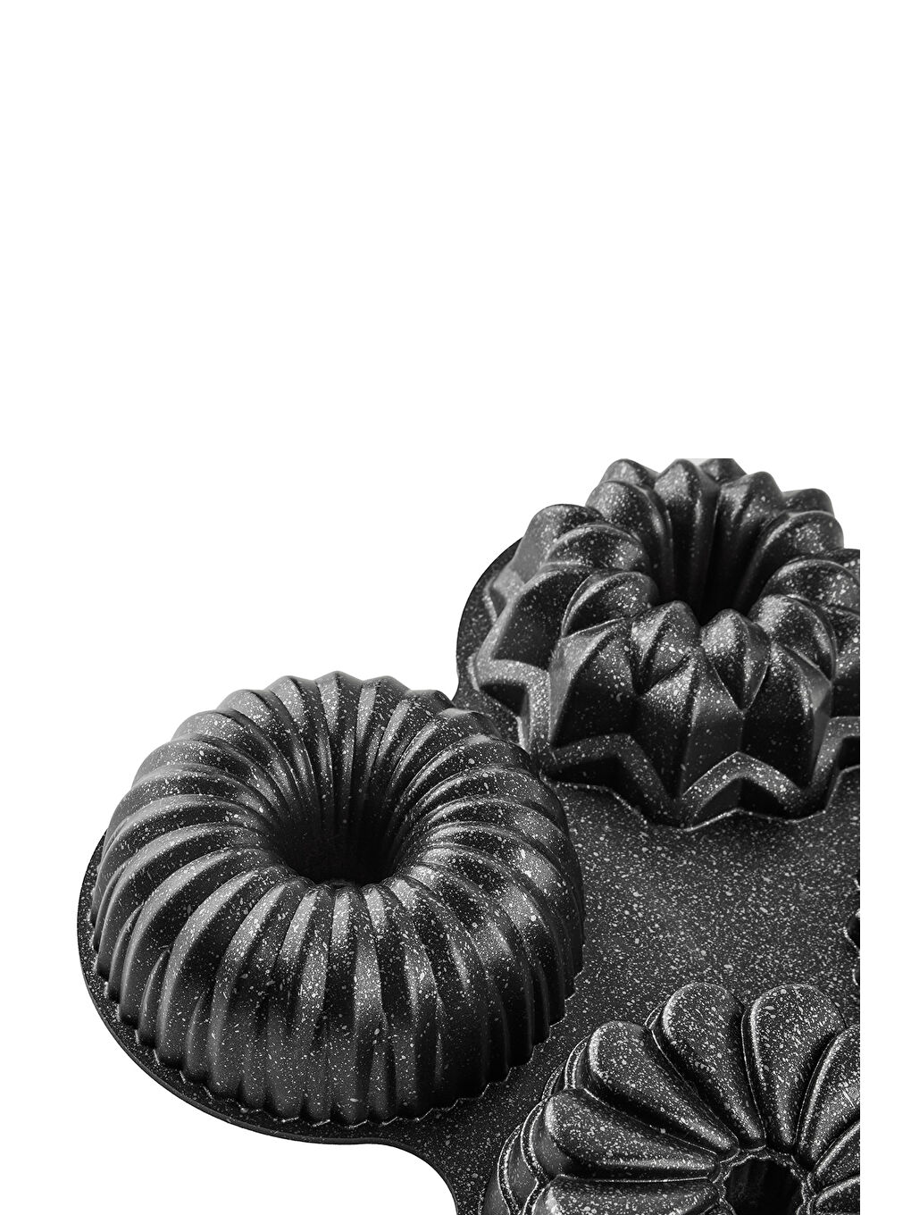 Gri Elisa Siyah 4'lü Döküm Kek Kalıbı-4