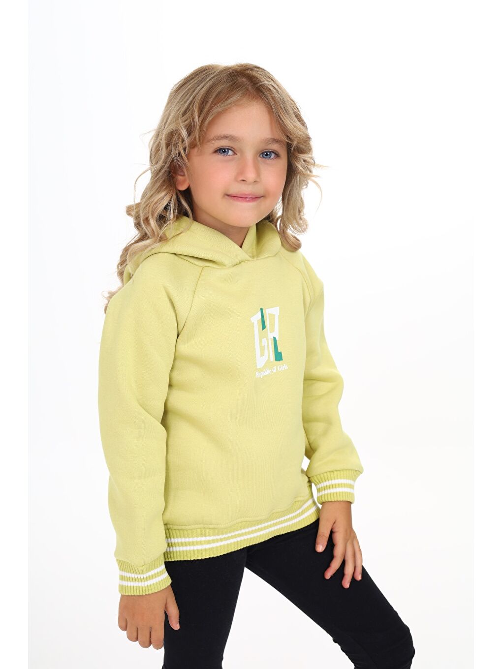 Yeşil Kız Çocuk Baskılı Sweatshirt-2