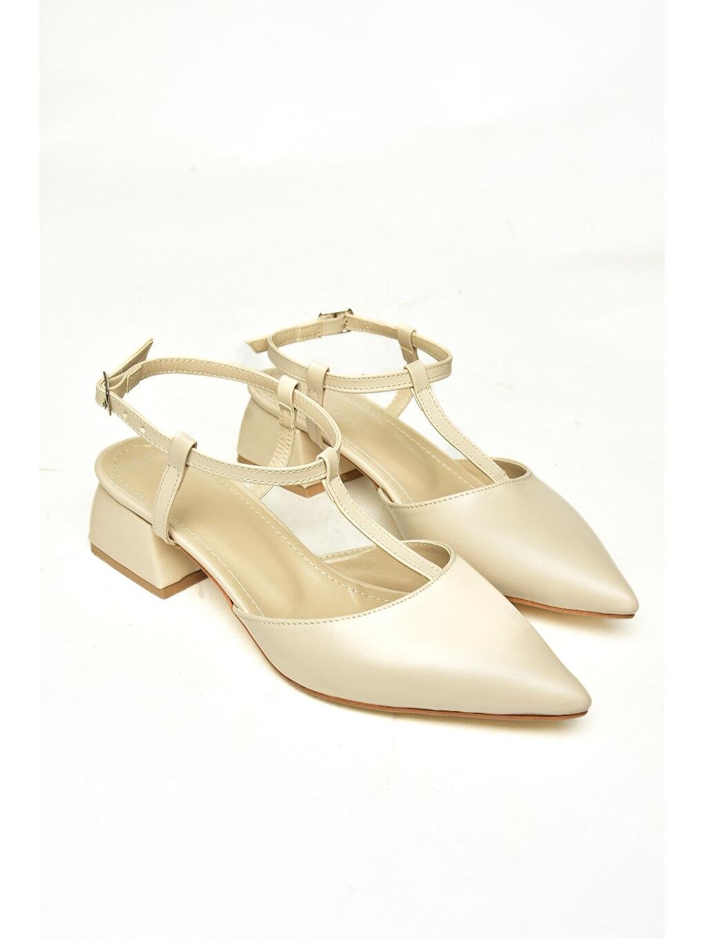 Bej U9982433 Ten Kadın Topuklu Ayakkabı-2