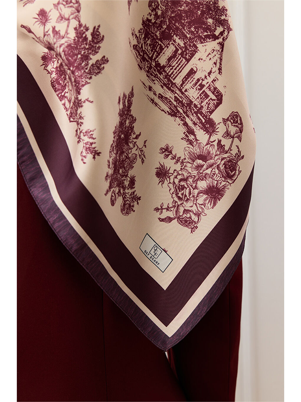 Twill İpek Eşarp Eva Bordo-6