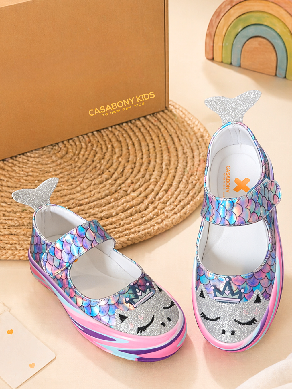 Lacivert Denizkızı Prenses Kız Çocuk Hologram Babet-5