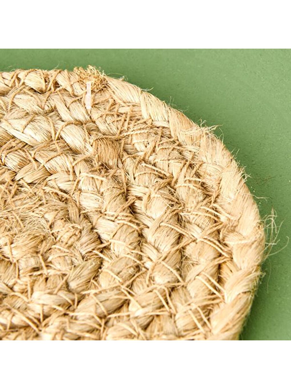 4'lü Jüt Bardak Altlığı Seti - Kahverengi - 10 cm-2