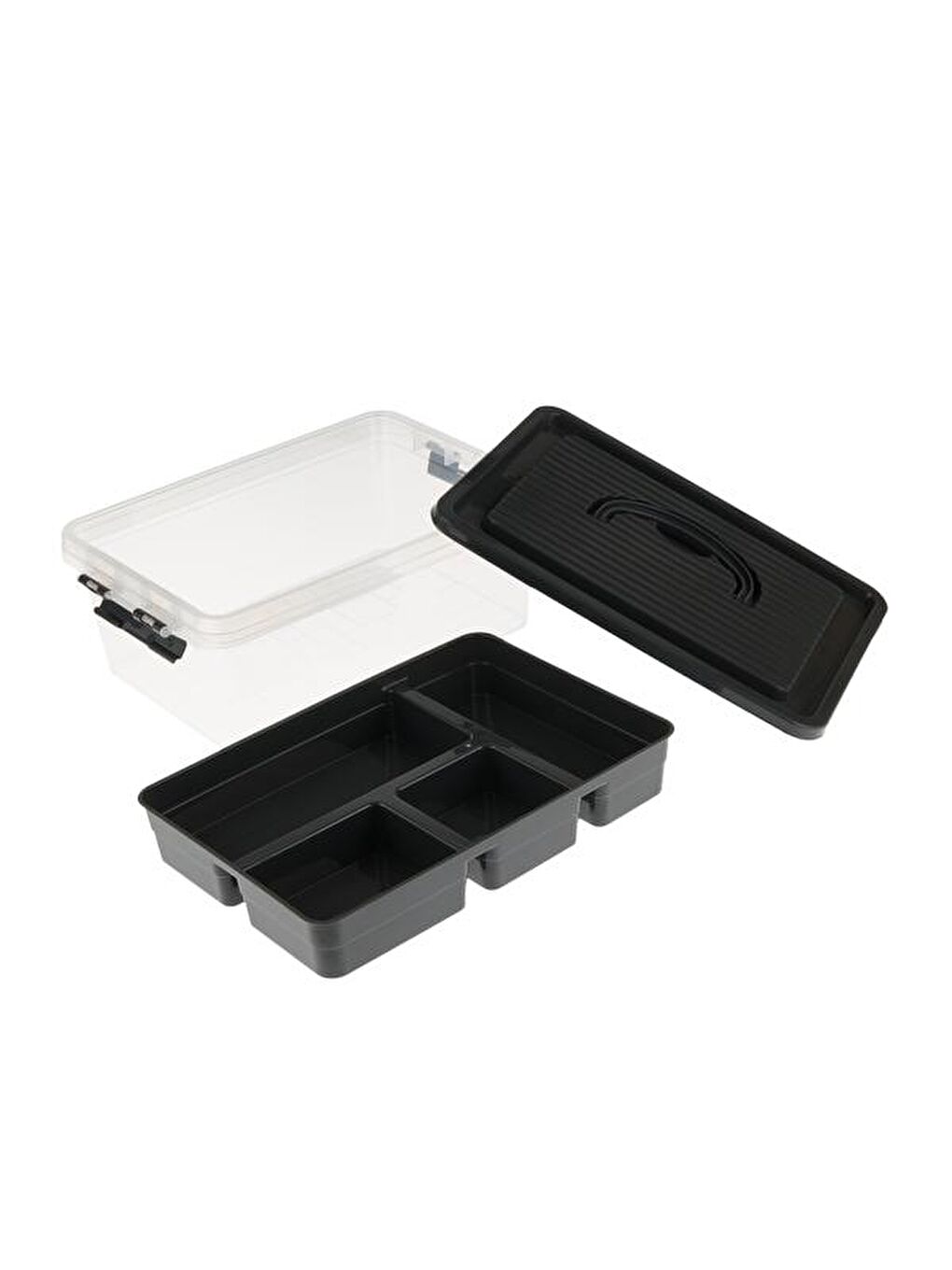 Çok Amaçlı Düzenleyici Kutu - Antrasit / Şeffaf - 21x31x12 cm-1