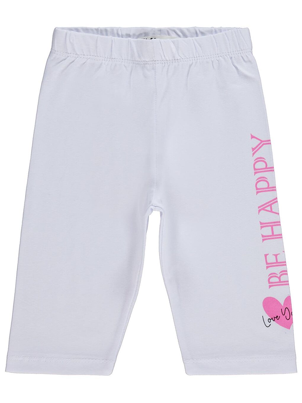 Girls Be Happy Baskılı 2-5 Yaş Tayt - Beyaz 5-6 Yaş