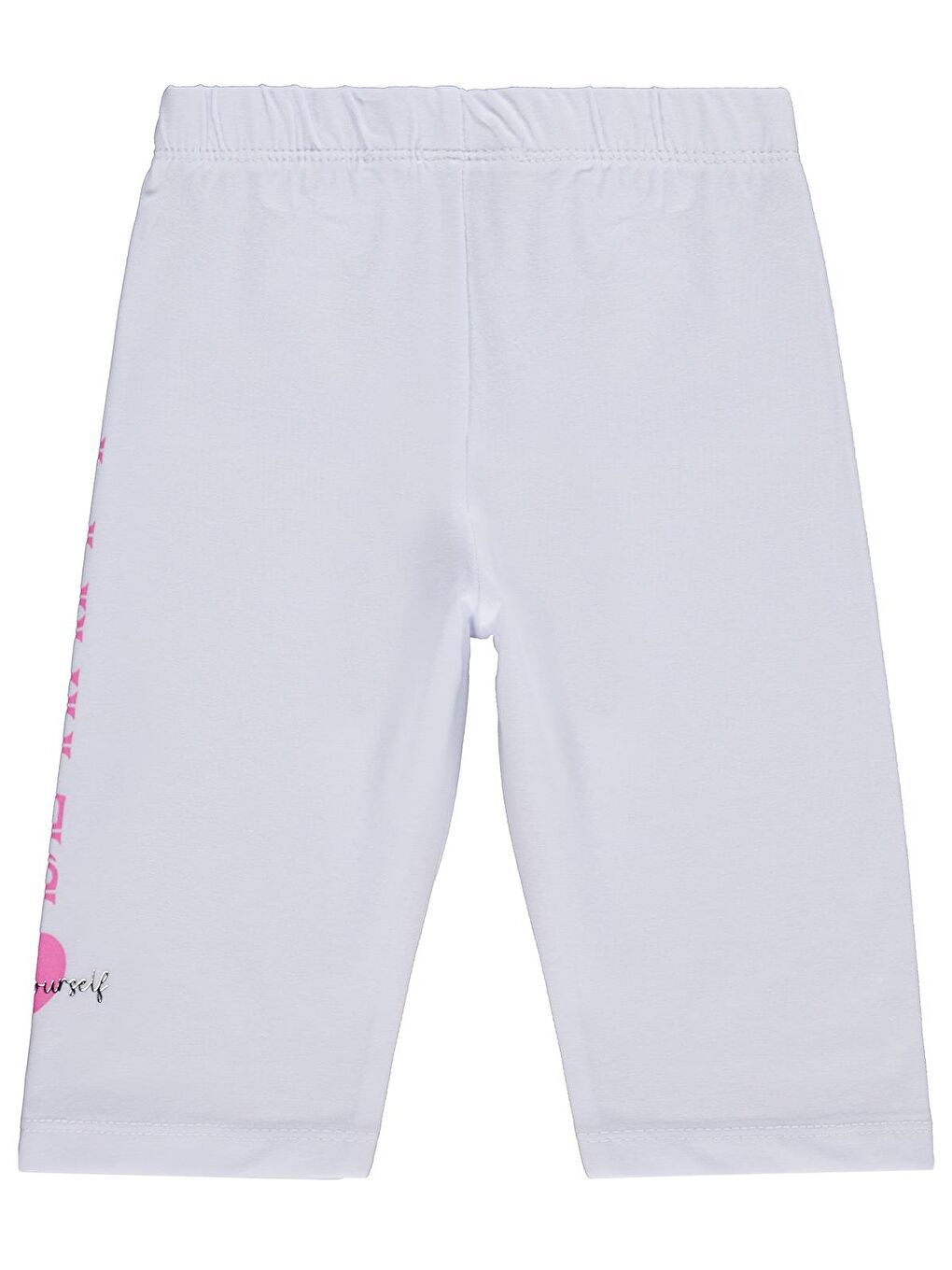 Girls Be Happy Baskılı 2-5 Yaş Tayt - Beyaz 5-6 Yaş-1